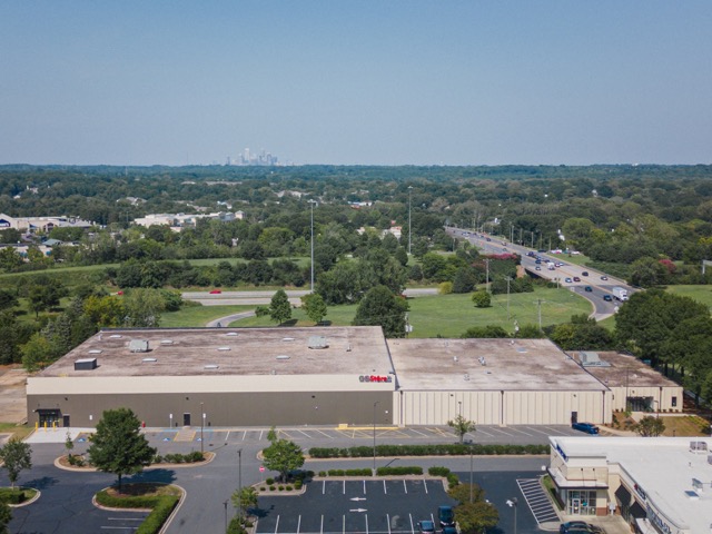 Aerial view of Go Store It Self-Storage located 8500 South Tryon Street in Charlotte, North Carolina.